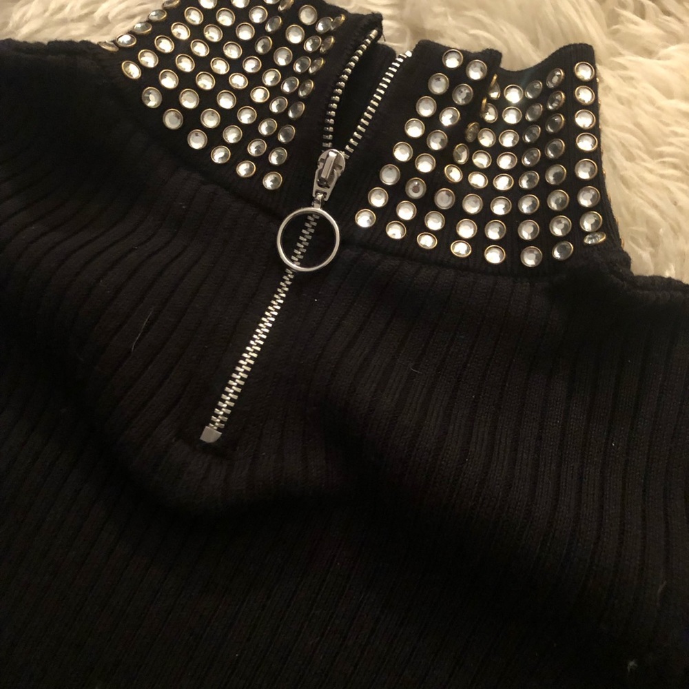 Topshop jeweled mock
